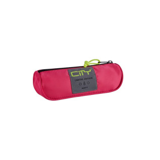 Trousse CITY à éclair en satin - Rose