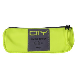 Trousse CITY à éclair en satin - Jaune