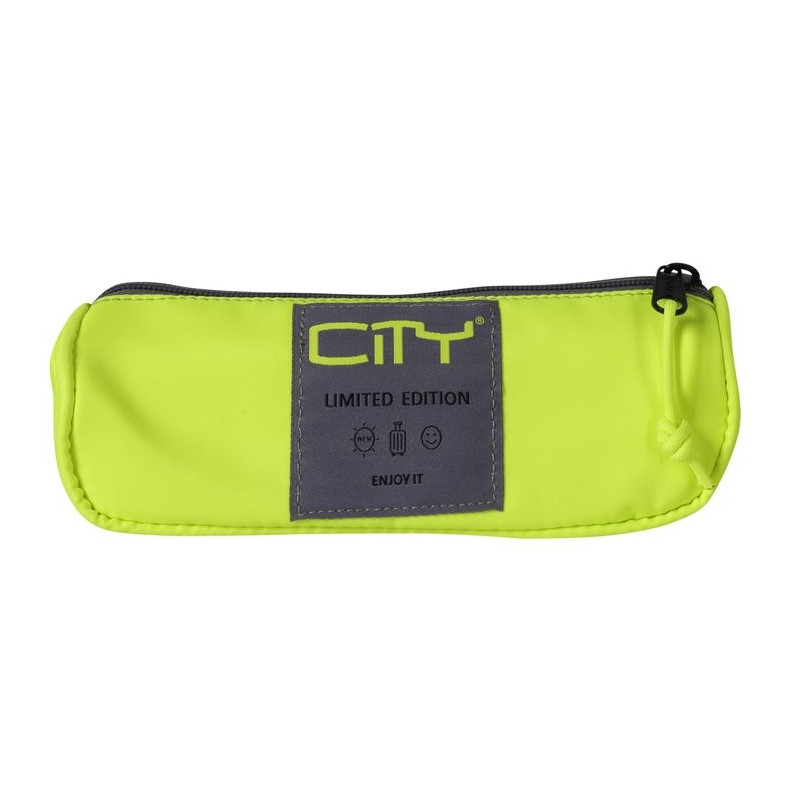 Trousse CITY à éclair en satin - Jaune