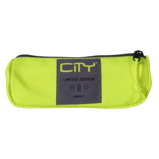 Trousse CITY à éclair en satin - Jaune