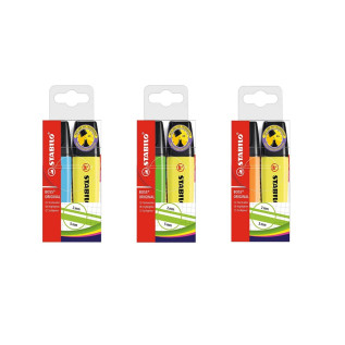 Stabilo Boss Original Lot de 2 surligneurs Couleurs assorties