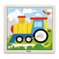 Puzzle sur un bloc de 9 éléments - Le train Puzzle sur un bloc de 9 éléments - Le train