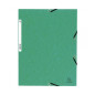Chemise à élastique 3 rabats en carton vert Chemise à élastique 3 rabats en carton vert