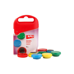 Boite De 8 Aimants 13Mm Couleurs Assorties