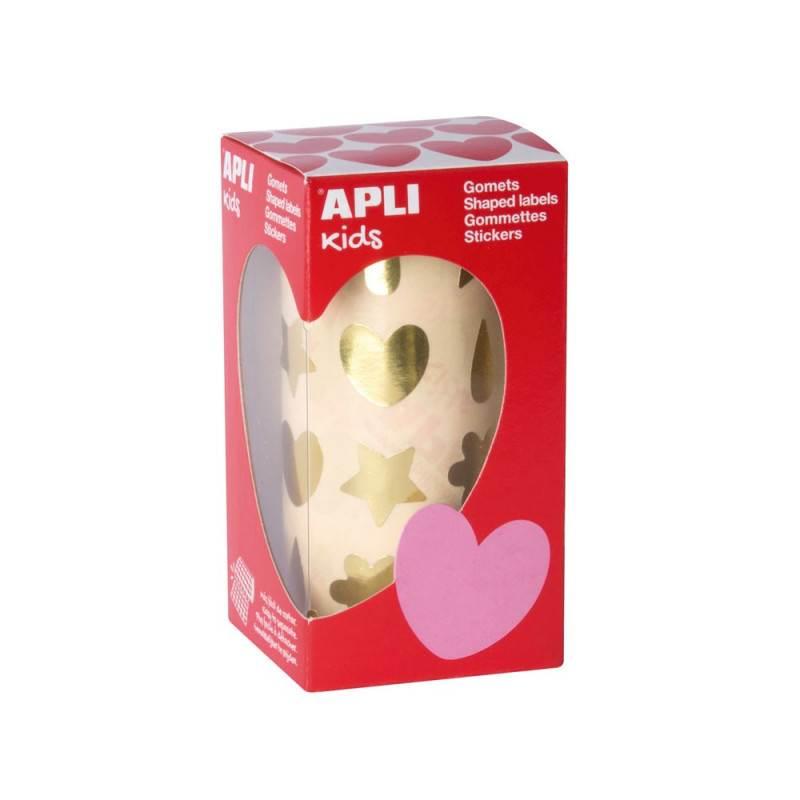 Rouleau gommettes formes assorties or Rouleau gommettes formes assorties or
