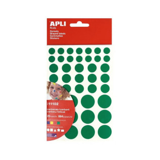 Sachet de gomets APLI géométriques amovibles jaune, bleu, rouge et vert 20 feuilles