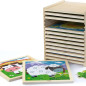 Ensemble de 12 puzzles avec étagère de rangement