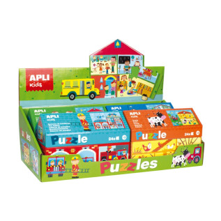 Présentoir de Puzzles Petite maison bâtiments - 4 puzzles