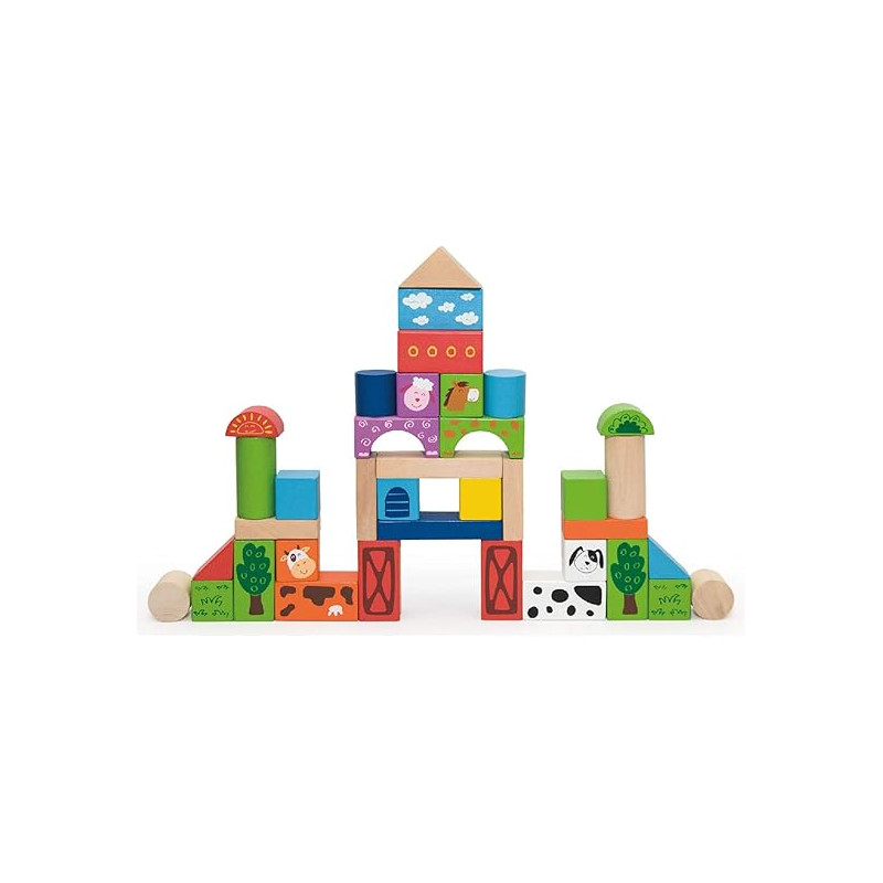 La ferme - Lot de 50 pièces en bois (3cm) La ferme - Lot de 50 pièces en bois (3cm)