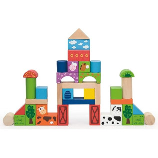 La ferme - Lot de 50 pièces en bois (3cm)