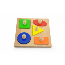 Block Puzzle - formes géométriques avec boutons en bois