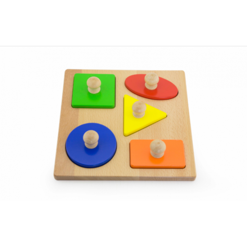 Block Puzzle - formes géométriques avec boutons en bois Block Puzzle - formes géométriques avec boutons en bois