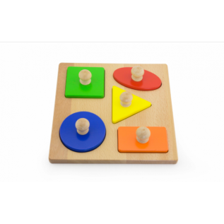 Block Puzzle - formes géométriques avec boutons en bois