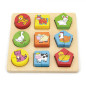 Puzzles de blocs de forme - les animaux de la ferme en bois