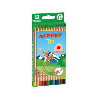 Alpino Tri Boite 12 crayons triangulaires