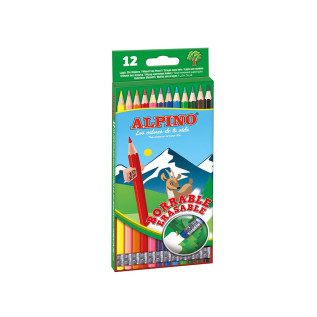 Alipno boite 12 crayons de couleurs effaçables